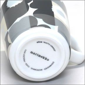 マリメッコ 067304 990 black/grey RUUTU-UNIKKO MUG　 ウニッコ柄×チェック マグカップ 250ml