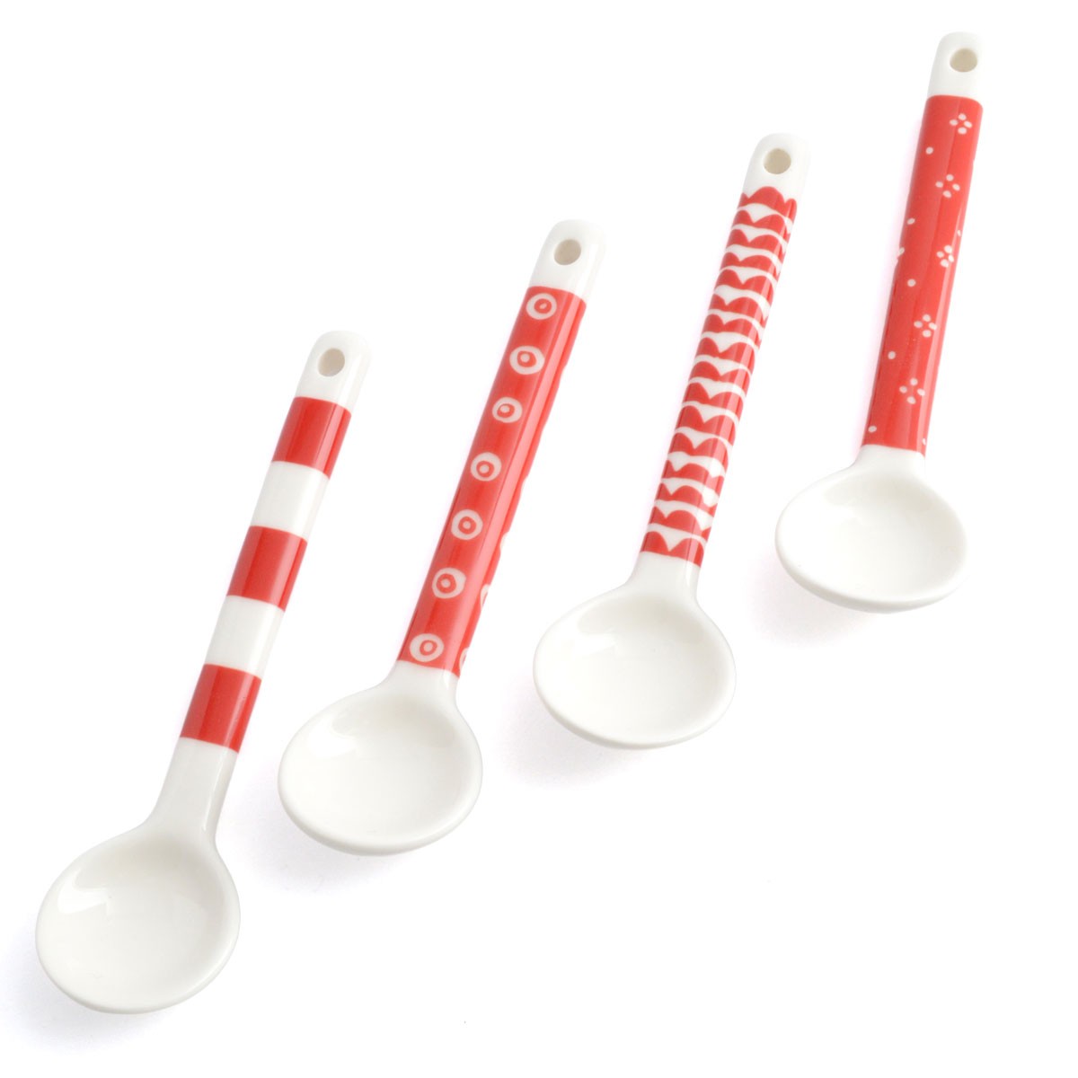 マリメッコ marimekko 067492 130 white/red SPOON 4 PCS 磁器製 スプーン 4本セット