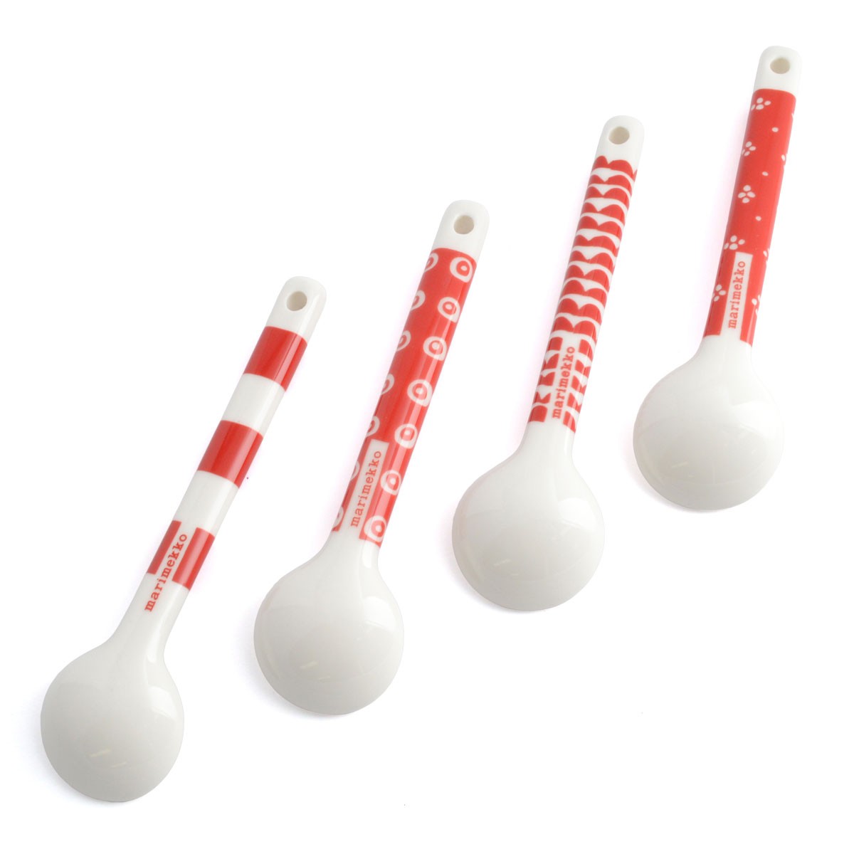 マリメッコ marimekko 067492 130 white/red SPOON 4 PCS 磁器製 スプーン 4本セット