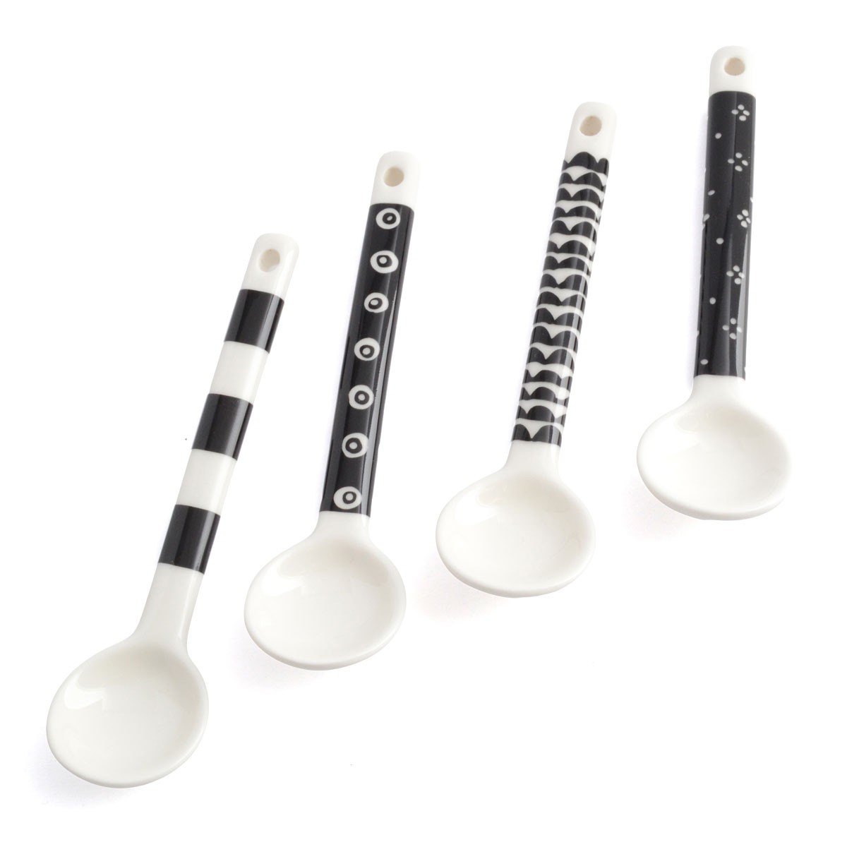 マリメッコ marimekko 067492 190 white/black SPOON 4 PCS 磁器製 スプーン 4本セット