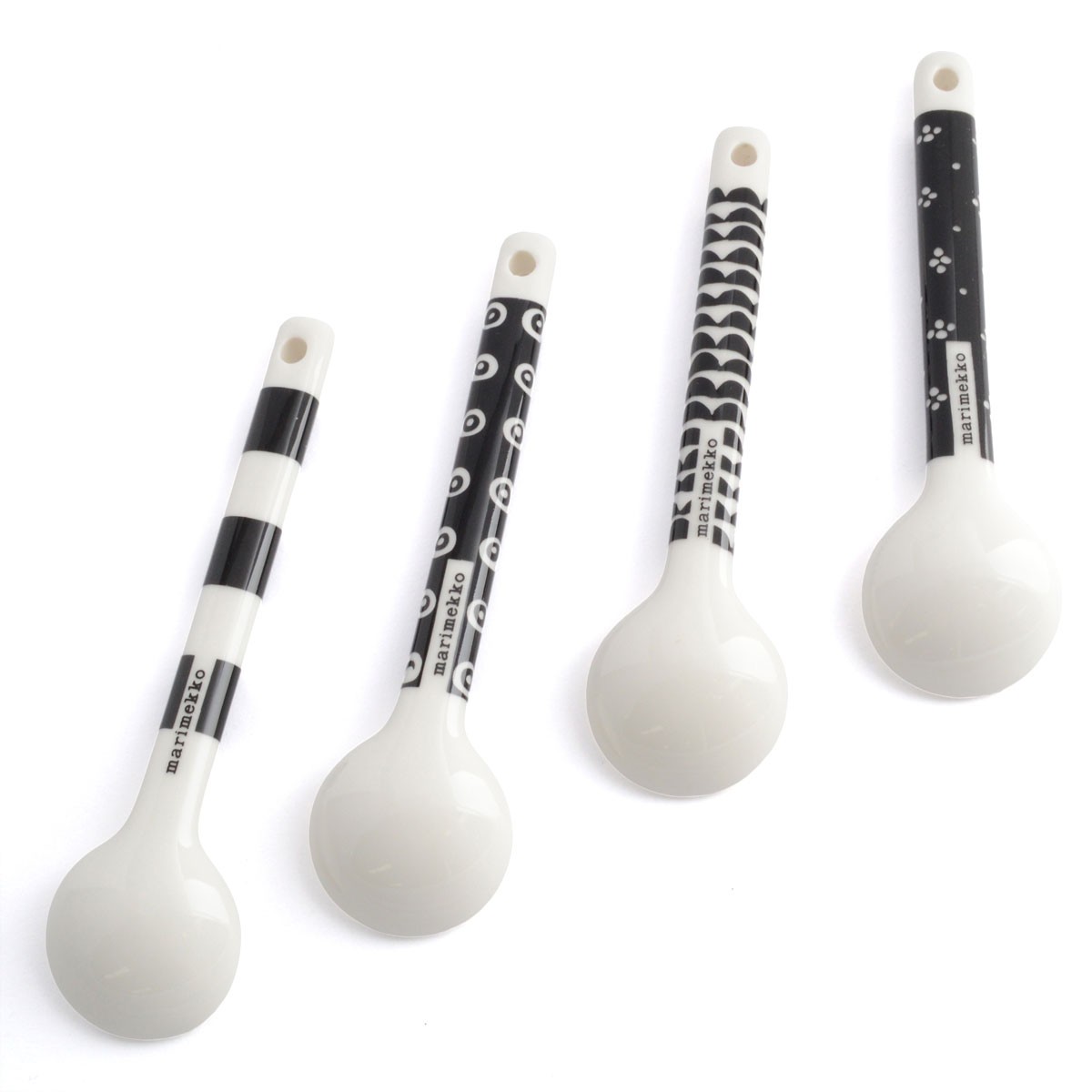 マリメッコ marimekko 067492 190 white/black SPOON 4 PCS 磁器製 スプーン 4本セット