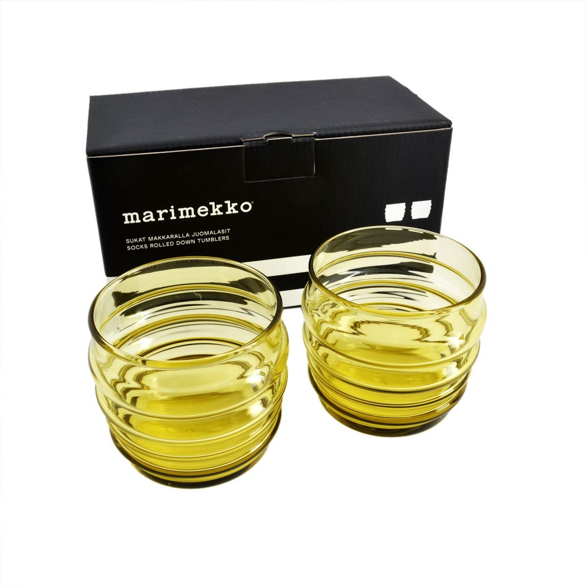 マリメッコ marimekko 063942 601 SUKAT MAKKARALLA TUMBLER 2pcs  ペアタンブラー カラーグラス　2個セット