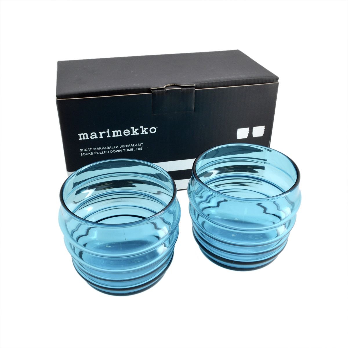 マリメッコ marimekko 063942 700 SUKAT MAKKARALLA TUMBLER 2pcs  ペアタンブラー カラーグラス　2個セット