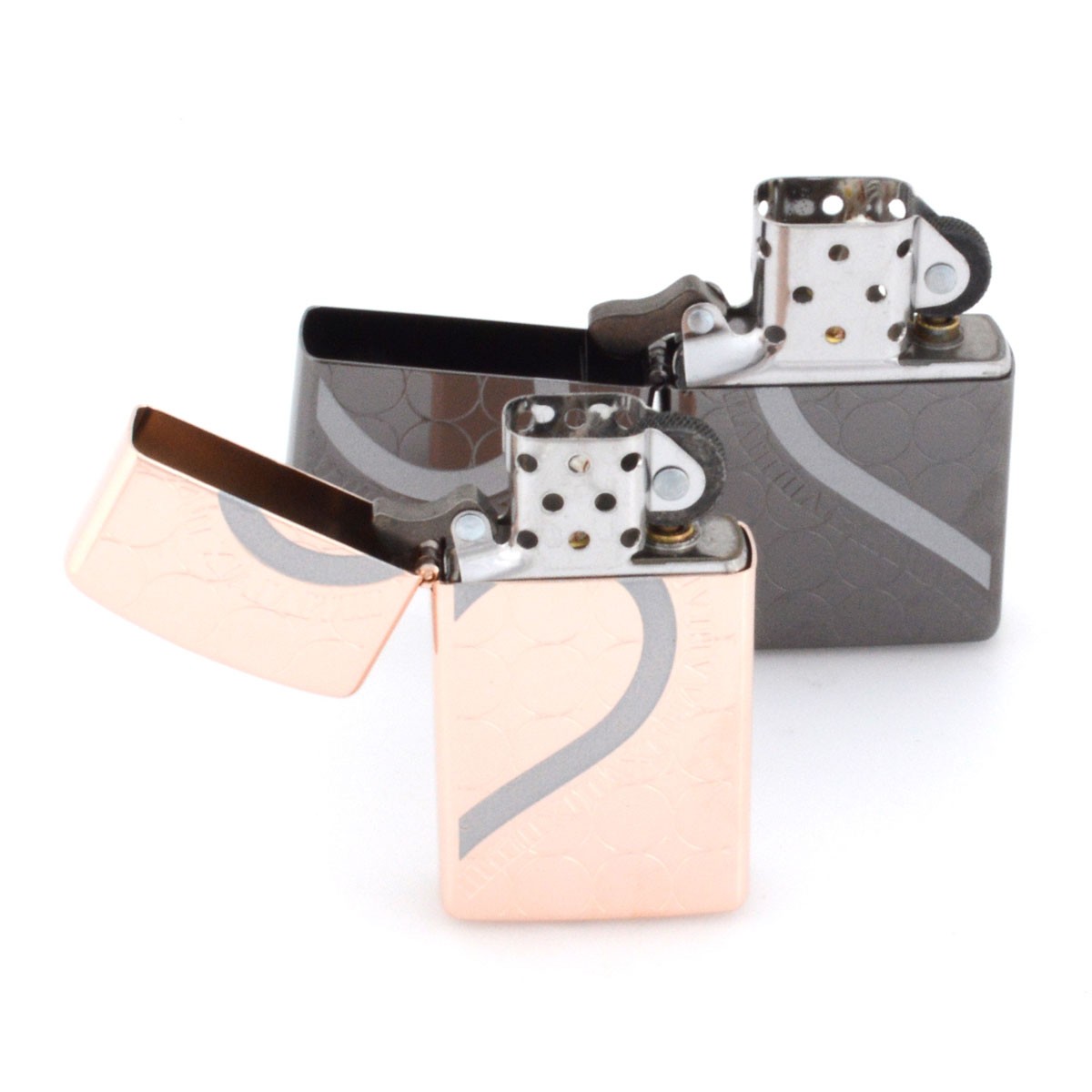 ジッポー Zippo ZP002 【white clover×Zippo】 ペアZippo ライターセット 「円周率とハート」 ２つ合わせると、ひとつの絵柄が現れるシェアデザインが魅力的♪