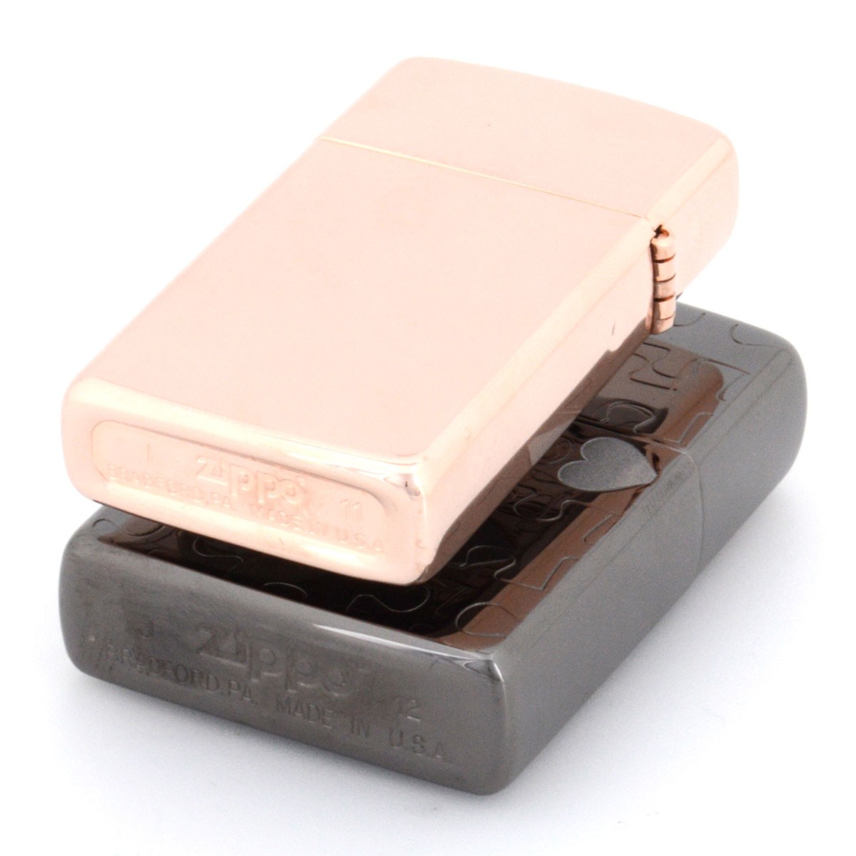 ジッポー Zippo ZP003 【white clover×Zippo】 ペアZippo ライターセット 「パズル」 ２つ合わせると、ひとつの絵柄が現れるシェアデザインが魅力的♪