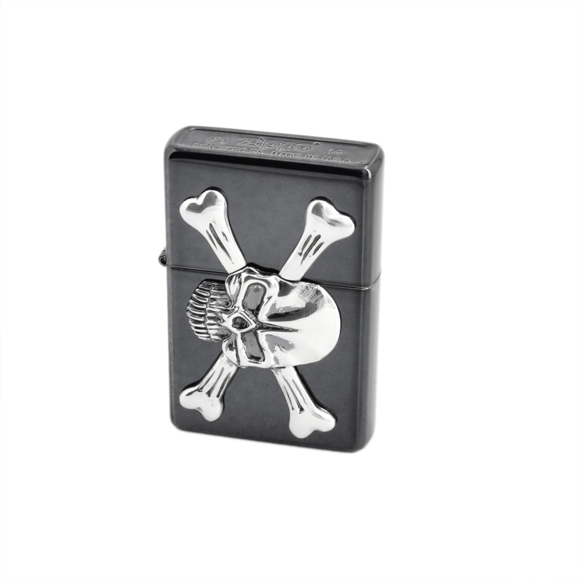 ジッポー Zippo クロスボーンスカル BK Cross Bone Scull （ボトムズアップ） ライター 喫煙具
