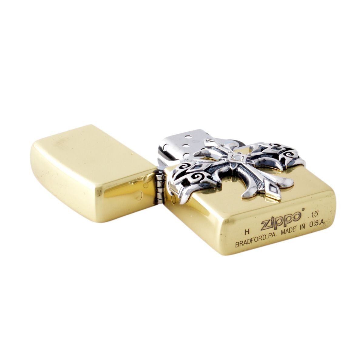 ジッポー Zippo ハイエンドクロス真鍮燻し  オイルライター 喫煙具