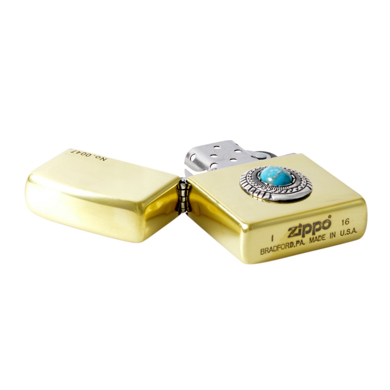 ジッポー Zippo ターコイズメタルBSイブシ (シリアルＮo入り）  オイルライター 喫煙具