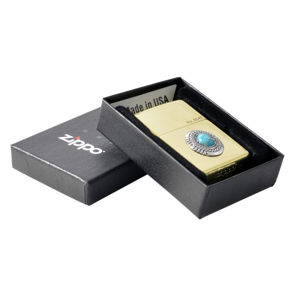 ジッポー Zippo ターコイズメタルBSイブシ (シリアルＮo入り）  オイルライター 喫煙具