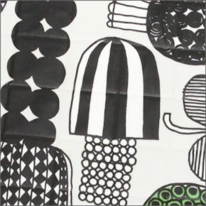 マリメッコ  PUUTARHURIN PARHAAT OILCLOTH PLACEMAT ガーデニングモチーフ オイルクロス ランチョンマット 063372 960 light grey/black/green