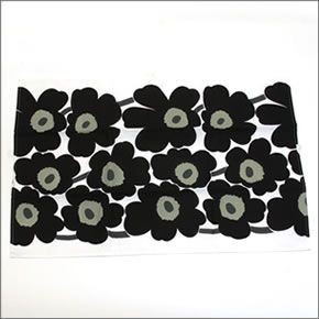 マリメッコ  UNIKKO TEA TOWEL ウニッコ柄 ティータオル キッチンクロス 47cm×70cm 2枚セット  066943 030 white/black