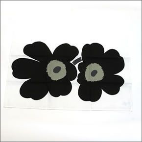 マリメッコ  UNIKKO TEA TOWEL ウニッコ柄 ティータオル キッチンクロス 47cm×70cm 2枚セット  066943 030 white/black