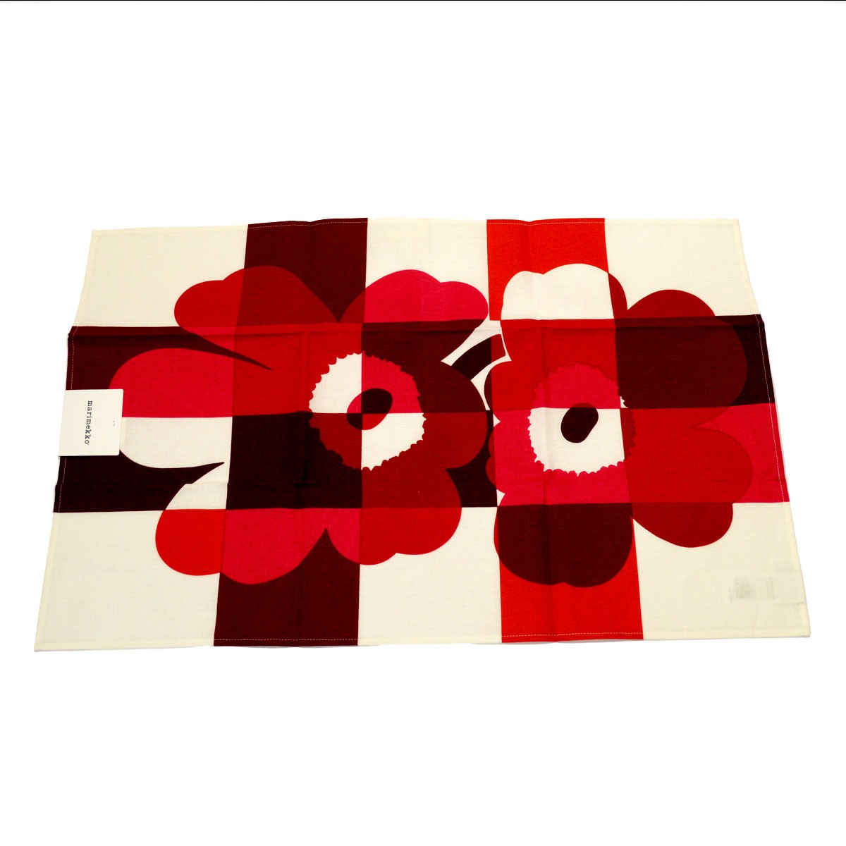 マリメッコ marimekko 067476 130 white/red/pink RUUTU-UNIKKO TEA TOWEL ティータオル キッチンクロス