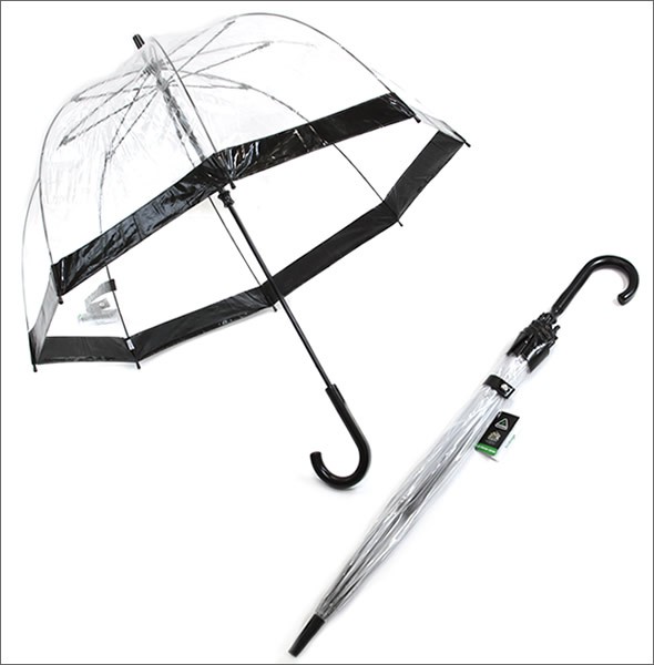 フルトン L041 015605 Birdcage-1 Black バードケージ ビニール傘 長傘 エリザベス女王ご愛用モデル 鳥かごのようなドーム型のフォルムが魅力的なアンブレラ