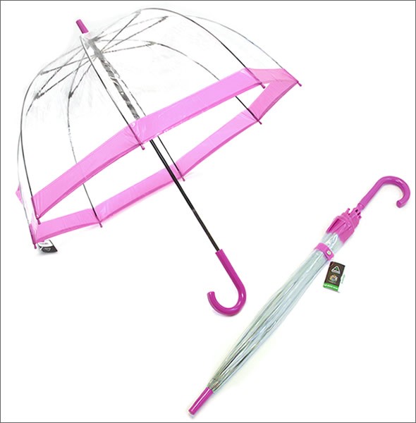 フルトン L041 015889 Birdcage-1 Pink バードケージ ビニール傘 長傘 エリザベス女王ご愛用モデル 鳥かごのようなドーム型のフォルムが魅力的なアンブレラ