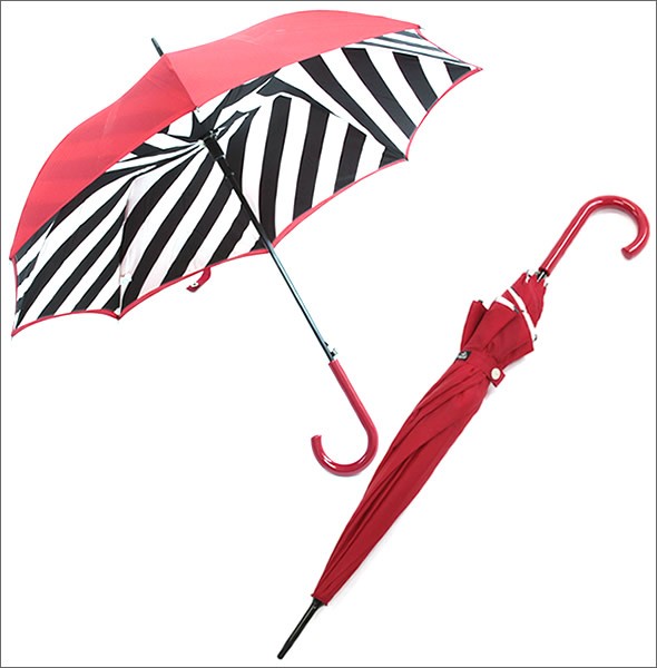 フルトン L723 023884 Bloomsbury-2 Diagonal Stripe 「Lulu Guinness」ルルギネス コラボモデル ワンタッチ ジャンプ傘 自動開き 長傘 2重構造 ブルームズバリー アンブレラ
