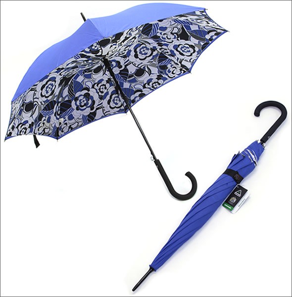 フルトン L754 025680 Bloomsbury-2 Retro Floral ワンタッチ ジャンプ傘 自動開き 長傘 2重構造 ブルームズバリー アンブレラ 表と裏で異なるデザインが魅力的♪