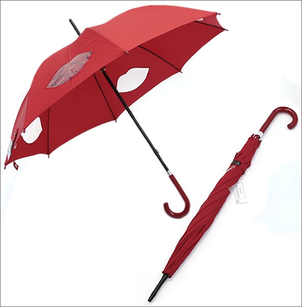 フルトン L777 026090 Kensington-1 Cut Out Lips Red 「Lulu Guinness」ルルギネス コラボモデル 型抜き リップデザイン 手動 スティック傘 アンブレラ