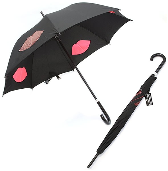 フルトン L777 027080 Kensington-1 Cut Out Lips Black 「Lulu Guinness」ルルギネス コラボモデル 型抜き リップデザイン 手動 スティック傘 アンブレラ