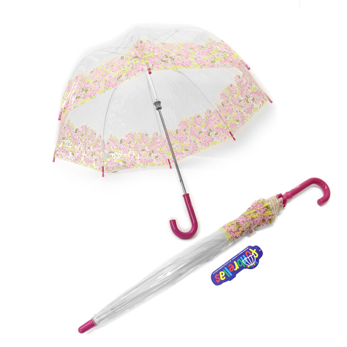 フルトン Fulton C605 028315 Funbrella-4 Pretty Petals 子供用 キッズ用 ビニール傘 長傘 バードケージ ミニ アンブレラ 英国王室御用達ブランド