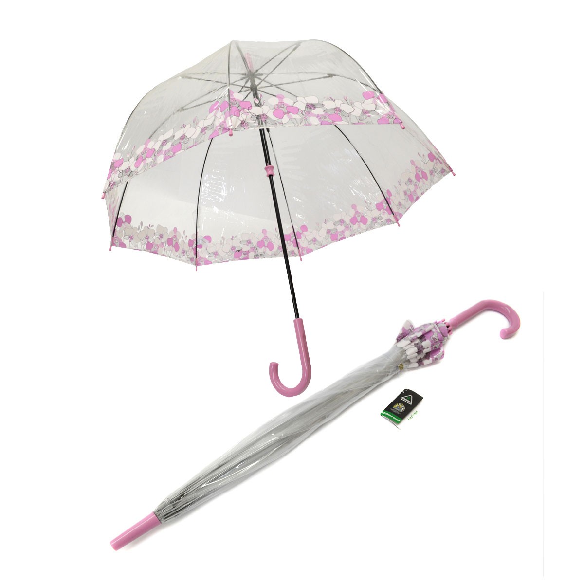 フルトン Fulton L042 028308 Birdcage-2 Orchid Fayre バードケージ ビニール傘 長傘 エリザベス女王ご愛用モデル 鳥かごのようなドーム型のフォルムが魅力的なアンプレラ