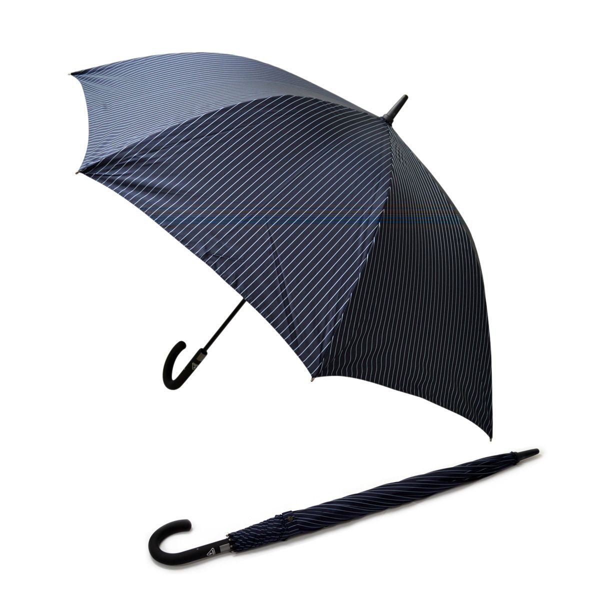フルトン Fulton G451 024171 Knightsbridge-2 City Stripe Navy/Cloud  メンズ 紳士用 ワンタッチ ジャンプ傘 自動開き 長傘 アンブレラ