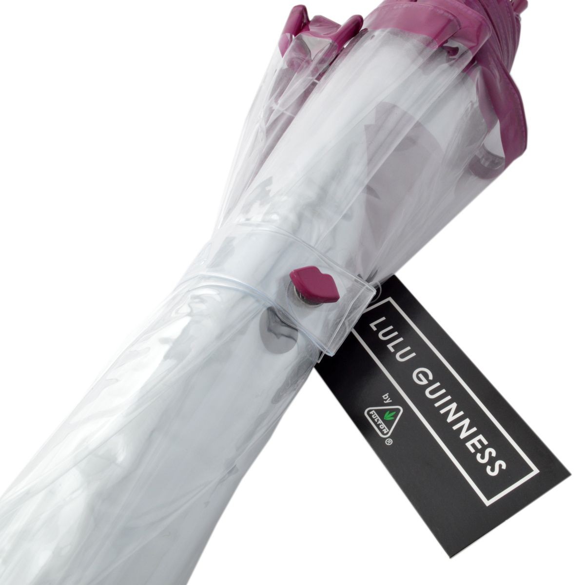 フルトン Fulton L719 029251 Birdcage-2 Abstract Lip Magenta  「Lulu Guinness」ルルギネス コラボモデル バードケージ ビニール傘 長傘 鳥かごのようなドーム型のフォルムが魅力的なアンプレラ