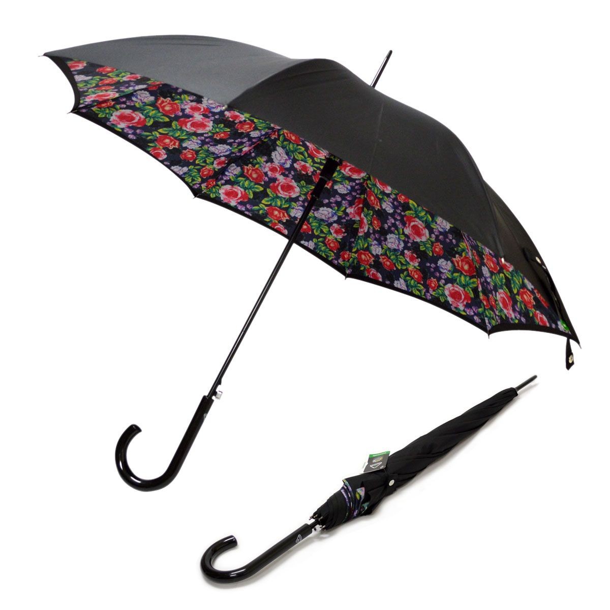 フルトン Fulton L754 029725 Bloomsbury-2 Rose Garden  ワンタッチ ジャンプ傘 自動開き 長傘 2重構造 ブルームズバリー アンブレラ 表と裏で異なるデザインが魅力的♪