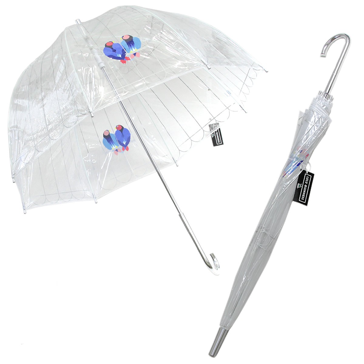 フルトン Fulton L719 031780 Birdcage-2 Lovebirds 「Lulu Guinness」ルルギネス コラボモデル バードケージ ビニール傘 長傘 鳥かごのようなドーム型のフォルムが魅力的なアンプレラ