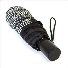 マリメッコ フォクス ドット柄 ワンタッチ ミニオート 折りたたみ傘 アンブレラ ブラック/ホワイト MINI AUTO  911 99 FOKUS Blk/White