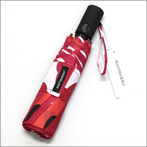 マリメッコ PIENI UNIKKO AUTO-OPEN/CLOSE LUX ウニッコ柄 ワンタッチ オートオープン 折りたたみ傘 アンブレラ  038643 001 white/red
