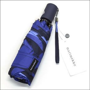 マリメッコ KAIVO AUTO-OPEN/CLOSE UMBRELLA カイヴォ レトロモダンな泉のモチーフ ワンタッチ オートオープン 折りたたみ傘 アンブレラ   038646 555 blue/dark blue/blue