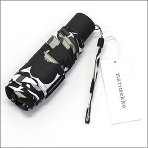 マリメッコ MINI-UNIKKO MINI MANUAL UMBRELLA ミニウニッコ柄 ミニマニュアル コンパクト 折りたたみ傘 アンブレラ  038653 030 white/black/olive