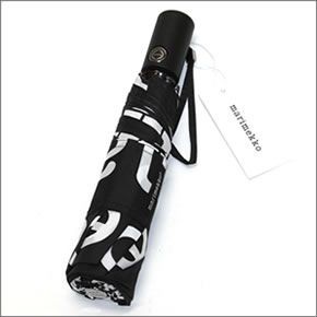 マリメッコ MARILOGO AOC AUTO-OPEN/CLOSE LUX マリメッコロゴ ワンタッチ オートオープン 折りたたみ傘 アンブレラ  041400 910  black/white
