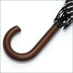 マリメッコ PICCOLO STICK UMBRELLA 040502 022 black/white ピッコロストライプ ワンタッチ スティック傘 長傘 アンブレラ