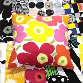 マリメッコ  PIENI UNIKKO CUSHION COVER 50X50cm ウニッコ柄 クッションカバー 063520 201 white/orange/pink