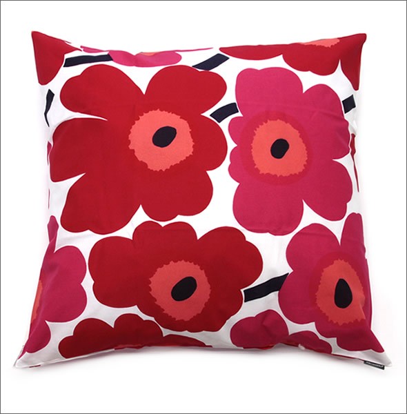 マリメッコ  PIENI UNIKKO CUSHION COVER 50X50cm ウニッコ柄 クッションカバー  064163 001 white/red