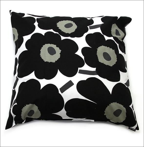 マリメッコ  PIENI UNIKKO CUSHION COVER 50X50cm ウニッコ柄 クッションカバー  064163 030 white/black