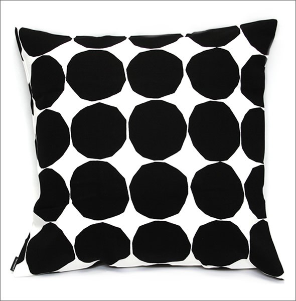マリメッコ PIENET KIVET CUSHION COVER 50X50cm 061009 190 white/black ドット柄 クッションカバー