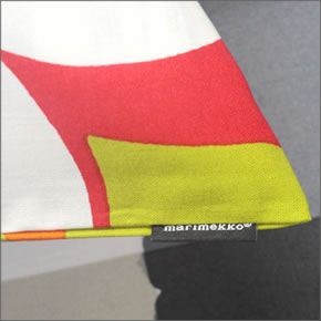 マリメッコ 067303 536 blue/red/lime RUUTU-UNIKKO CUSHION COVER ウニッコ柄×チェック クッションカバー 50X50cm
