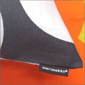 マリメッコ 067303 990 black/grey RUUTU-UNIKKO CUSHION COVER ウニッコ柄×チェック クッションカバー 50X50cm