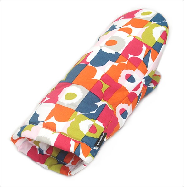 マリメッコ 067384 536 blue/red/lime MINI RUUTU-UNIKKO OVEN MITTEN ミニウニッコ柄×チェック オーブンミトン 鍋つかみ