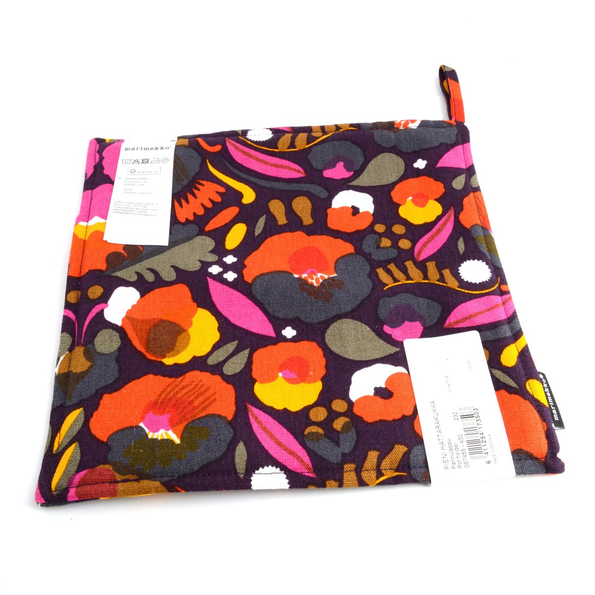 マリメッコ marimekko 067455 430 blum/red/yellow PIENI HATTARAKUKKA POT HOLDER 鍋敷 ポットホルダー