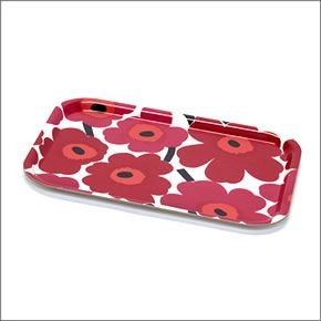 マリメッコ  PIENI UNIKKO PLYWOOD TRAY ウニッコ柄 トレイ キッチントレー 20cm×27cm 064863 001 white/red