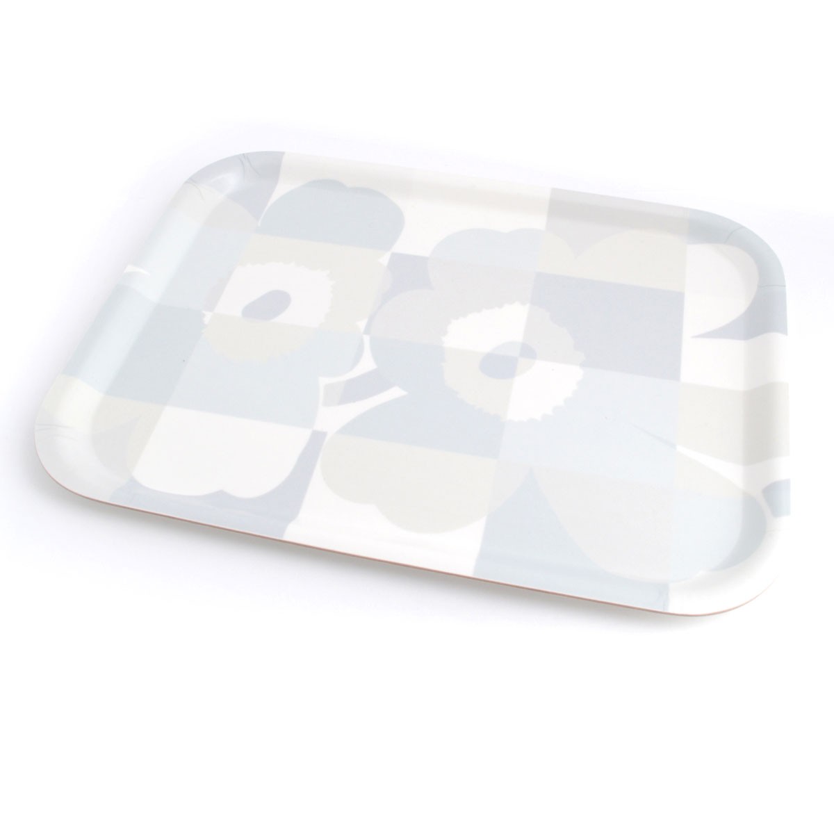 マリメッコ marimekko 067489 190 white/grey RUUTU-UNIKKO Plywood TRAY 27X20cm トレイ キッチントレー