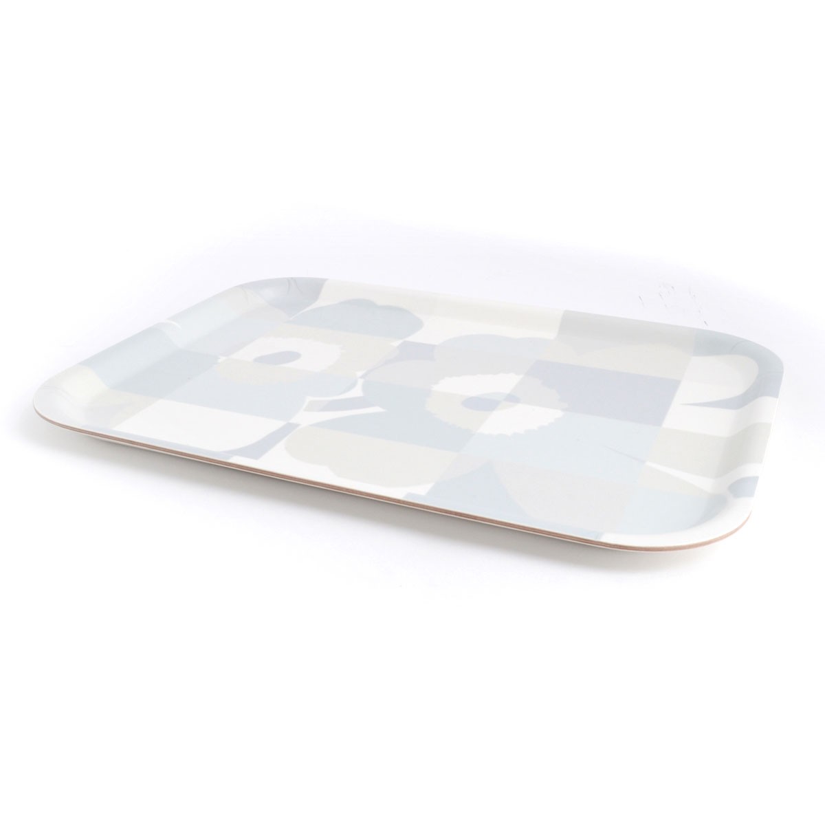 マリメッコ marimekko 067489 190 white/grey RUUTU-UNIKKO Plywood TRAY 27X20cm トレイ キッチントレー