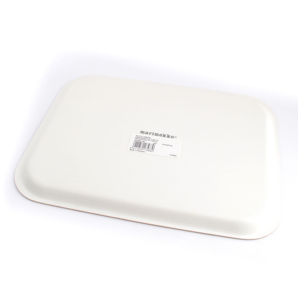マリメッコ marimekko 067489 190 white/grey RUUTU-UNIKKO Plywood TRAY 27X20cm トレイ キッチントレー