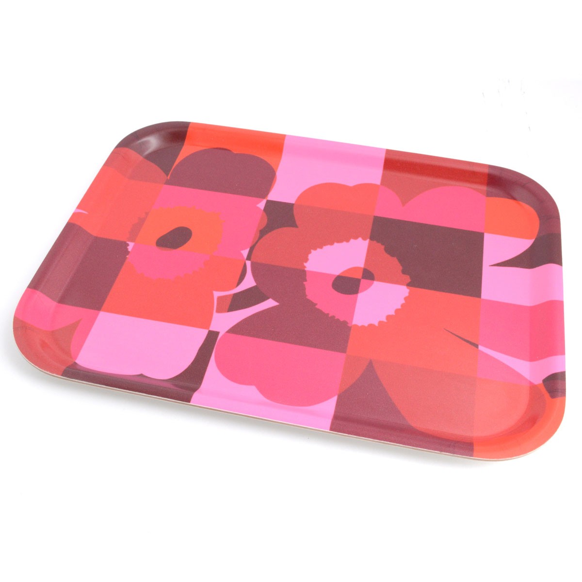 マリメッコ marimekko 067489 330 red/pink RUUTU-UNIKKO Plywood TRAY 27X20m トレイ キッチントレー