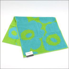 マリメッコ  UNIKKO HAND TOWEL ウニッコ柄 オーガニックコットン ハンドタオル 50cm×100cm ターコイズ/ライム 063630 650 Turquoise/Lime
