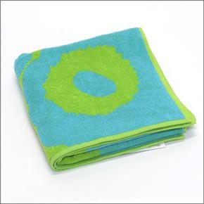 マリメッコ  UNIKKO HAND TOWEL ウニッコ柄 オーガニックコットン ハンドタオル 50cm×100cm ターコイズ/ライム 063630 650 Turquoise/Lime